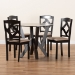 Baxton Studio Riona Sand Fabric Upholstered and Dark Brown Finished Wood 5-Piece Dining Set - BSORiona-Sand/Dark Brown-5PC Dining Set