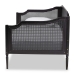 Baxton Studio Hancock Mid-Century Modern Charcoal Finished Wood and Synthetic Rattan Twin Size Daybed - BSOMG0075-Black Rattan/Black-Daybed
