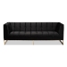Baxton Studio Ambra Glam and Luxe Black Velvet Upholstered and Button Tufted Sofa with Gold-Tone Frame - BSOTSF-5507-Black/Gold-SF