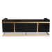 Baxton Studio Ambra Glam and Luxe Black Velvet Upholstered and Button Tufted Sofa with Gold-Tone Frame - BSOTSF-5507-Black/Gold-SF