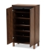 Baxton Studio Talon Modern and Contemporary Two-Tone Walnut Brown and Dark Grey Finished Wood 2-Door Shoe Storage Cabinet - BSOSESC70210WI-Columbia/Dark Grey-Shoe Cabinet