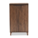 Baxton Studio Talon Modern and Contemporary Two-Tone Walnut Brown and Dark Grey Finished Wood 2-Door Shoe Storage Cabinet - BSOSESC70210WI-Columbia/Dark Grey-Shoe Cabinet