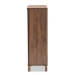 Baxton Studio Talon Modern and Contemporary Two-Tone Walnut Brown and Dark Grey Finished Wood 2-Door Shoe Storage Cabinet - BSOSESC70210WI-Columbia/Dark Grey-Shoe Cabinet