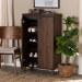 Baxton Studio Talon Modern and Contemporary Two-Tone Walnut Brown and Dark Grey Finished Wood 2-Door Shoe Storage Cabinet - BSOSESC70210WI-Columbia/Dark Grey-Shoe Cabinet