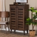 Baxton Studio Salma Modern and Contemporary Walnut Brown Finished Wood 2-Door Shoe Storage Cabinet - BSOSESC70180WI-Columbia-Shoe Cabinet