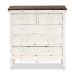 Baxton Studio Levron Classic and Traditional Two-Tone Walnut Brown and Antique White Finished Wood 5-Drawer Storage Cabinet - BSOJY20B089-Antique White-5DW-Cabinet