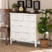 Baxton Studio Levron Classic and Traditional Two-Tone Walnut Brown and Antique White Finished Wood 5-Drawer Storage Cabinet - BSOJY20B089-Antique White-5DW-Cabinet