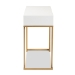 Baxton Studio Beagan Modern and Contemporary White Finished Wood and Gold Metal 2-Drawer Console Table - BSOJY20B168-White/Gold