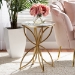 Baxton Studio Jaclyn Modern and Contemporary Gold Finished Metal End Table with Marble Tabletop - BSOH01-97048-Metal/Marble Side Table