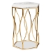 Baxton Studio Kalena Modern and Contemporary Gold Metal End Table with Marble Tabletop
