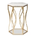 Baxton Studio Kalena Modern and Contemporary Gold Metal End Table with Marble Tabletop - BSOH01-97049-Metal/Marble Side Table
