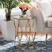 Baxton Studio Kalena Modern and Contemporary Gold Metal End Table with Marble Tabletop - BSOH01-97049-Metal/Marble Side Table
