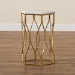 Baxton Studio Kalena Modern and Contemporary Gold Metal End Table with Marble Tabletop - BSOH01-97049-Metal/Marble Side Table