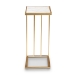 Baxton Studio Parkin Modern and Contemporary Gold Finished Metal C Shaped End Table with Marble Tabletop - BSOH01-100346-Metal/Marble Side Table