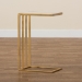Baxton Studio Parkin Modern and Contemporary Gold Finished Metal C Shaped End Table with Marble Tabletop - BSOH01-100346-Metal/Marble Side Table