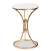 Baxton Studio Tarmon Modern and Contemporary Gold Finished Metal End Table with Marble Tabletop - BSOH01-100353-Metal/Marble Side Table
