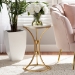 Baxton Studio Tarmon Modern and Contemporary Gold Finished Metal End Table with Marble Tabletop - BSOH01-100353-Metal/Marble Side Table
