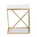 Baxton Studio Hadley Modern and Contemporary Gold Finished Metal End Table with Marble Tabletop - BSOH01-94137-Metal/Marble Side Table