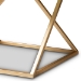 Baxton Studio Hadley Modern and Contemporary Gold Finished Metal End Table with Marble Tabletop - BSOH01-94137-Metal/Marble Side Table