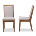 Baxton Studio Octavia Modern and Contemporary Grey Fabric Upholstered and Walnut Brown Finished Wood 2-Piece Dining Chair Set - BSORH2082C-Grey/Walnut-DC-2PK