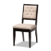 Baxton Studio Suvi Modern and Contemporary Sand Fabric Upholstered and Dark Brown Finished Wood 7-Piece Dining Set - BSOSuvi-Sand/Dark Brown-7PC Dining Set