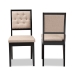 Baxton Studio Gideon Modern and Contemporary Sand Fabric Upholstered and Dark Brown Finished Wood 2-Piece Dining Chair Set - BSORH2083C-Sand/Dark Brown-DC-2PK