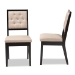Baxton Studio Gideon Modern and Contemporary Sand Fabric Upholstered and Dark Brown Finished Wood 2-Piece Dining Chair Set - BSORH2083C-Sand/Dark Brown-DC-2PK