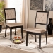 Baxton Studio Gideon Modern and Contemporary Sand Fabric Upholstered and Dark Brown Finished Wood 2-Piece Dining Chair Set - BSORH2083C-Sand/Dark Brown-DC-2PK