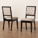 Baxton Studio Gideon Modern and Contemporary Sand Fabric Upholstered and Dark Brown Finished Wood 2-Piece Dining Chair Set - BSORH2083C-Sand/Dark Brown-DC-2PK