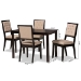 Baxton Studio Suvi Modern and Contemporary Sand Fabric Upholstered and Dark Brown Finished Wood 5-Piece Dining Set - BSOSuvi-Sand/Dark Brown-5PC Dining Set