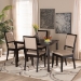Baxton Studio Suvi Modern and Contemporary Sand Fabric Upholstered and Dark Brown Finished Wood 5-Piece Dining Set - BSOSuvi-Sand/Dark Brown-5PC Dining Set