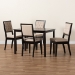 Baxton Studio Suvi Modern and Contemporary Sand Fabric Upholstered and Dark Brown Finished Wood 5-Piece Dining Set - BSOSuvi-Sand/Dark Brown-5PC Dining Set