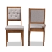 Baxton Studio Gideon Modern and Contemporary Grey Fabric Upholstered and Walnut Brown Finished Wood 2-Piece Dining Chair Set - BSORH2083C-Grey/Walnut-DC-2PK