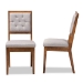 Baxton Studio Gideon Modern and Contemporary Grey Fabric Upholstered and Walnut Brown Finished Wood 2-Piece Dining Chair Set - BSORH2083C-Grey/Walnut-DC-2PK