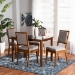 Baxton Studio Suvi Modern and Contemporary Grey Fabric Upholstered and Walnut Brown Finished Wood 5-Piece Dining Set - BSOSuvi-Grey/Walnut-5PC Dining Set