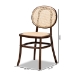 Baxton Studio Garold Mid-Century Modern Brown Woven Rattan and Walnut Brown Wood 2-Piece Cane Dining Chair Set - BSOC19-Walnut-Beechwood/Rattan-DC