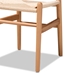 Baxton Studio Raheem Mid-Century Modern Brown Hemp and Wood 2-Piece Dining Chair Set - BSOFC12-Natural Wood-Beechwood/Kraft Twisting-DC