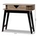 Baxton Studio Wales Modern and Contemporary Light Brown Finished Wood 1-Drawer Console Table - BSOWales-1DW-Console