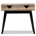Baxton Studio Wales Modern and Contemporary Light Brown Finished Wood 2-Drawer Console Table - BSOWales-2DW-Console