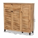 Baxton Studio Coolidge Modern and Contemporary Oak Brown Finished Wood 3-Door Shoe Storage Cabinet with Drawer - BSOFP-05LV-Wotan Oak