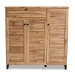 Baxton Studio Coolidge Modern and Contemporary Oak Brown Finished Wood 3-Door Shoe Storage Cabinet with Drawer - BSOFP-05LV-Wotan Oak