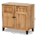 Baxton Studio Glidden Modern and Contemporary Oak Brown Finished Wood 2-Door Shoe Storage Cabinet - BSOFP-1201-Wotan Oak