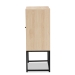 Baxton Studio Ardon Bohemian Light Brown Finished Wood and Black Metal 2-Door Storage Cabinet with Natural Rattan - BSOMUS-003-Natural/Black