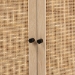 Baxton Studio Ardon Bohemian Light Brown Finished Wood and Black Metal 2-Door Storage Cabinet with Natural Rattan - BSOMUS-003-Natural/Black