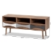 Baxton Studio Leane Modern and Contemporary Natural Brown Finished and Multi-Colored Wood 3-Drawer TV Stand - BSOASP-1-Natural/White/Grey