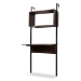 Baxton Studio Fariat Modern Industrial Walnut Brown Finished Wood and Black Metal Display Shelf with Desk