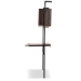 Baxton Studio Fariat Modern Industrial Walnut Brown Finished Wood and Black Metal Display Shelf with Desk - BSOBRO-003