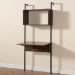 Baxton Studio Fariat Modern Industrial Walnut Brown Finished Wood and Black Metal Display Shelf with Desk - BSOBRO-003