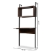 Baxton Studio Fariat Modern Industrial Walnut Brown Finished Wood and Black Metal Display Shelf with Desk - BSOBRO-003