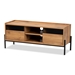 Baxton Studio Tasman Modern and Contemporary Industrial Natural Brown Finished Wood and Black Metal 2-Door TV Stand